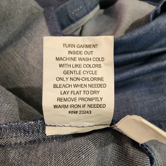 7th Avenue New York & Company size Large denim button down long sleeve shirt - Picture 6 of 6